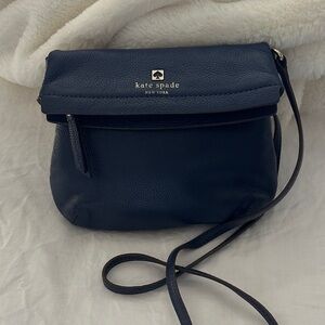 Kate Spade Navy Blue Pebbled Leather Crossbody